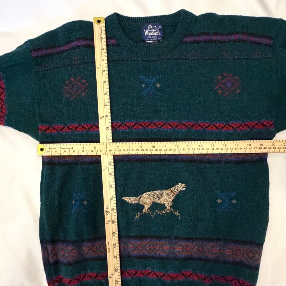 Vintage Woolrich Hunting Dog Embroidered Wool Winter Sweater Excellent Condition - Picture 9 of 14